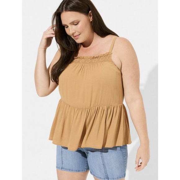 NEW - Torrid 2 Womens Plus Size 2X 18/20 Brown Stretch‎ Lightweight Tank Top - Picture 1 of 16